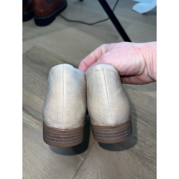 J. Adams Pismo Pointed Toe Loafers Women's 7 Beige Open Side Casual Vegan Shoes - Picture 3 of 7